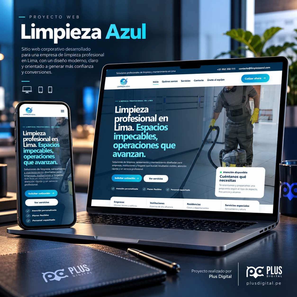 Proyecto Limpieza Azul desarrollado por Plus Digital
